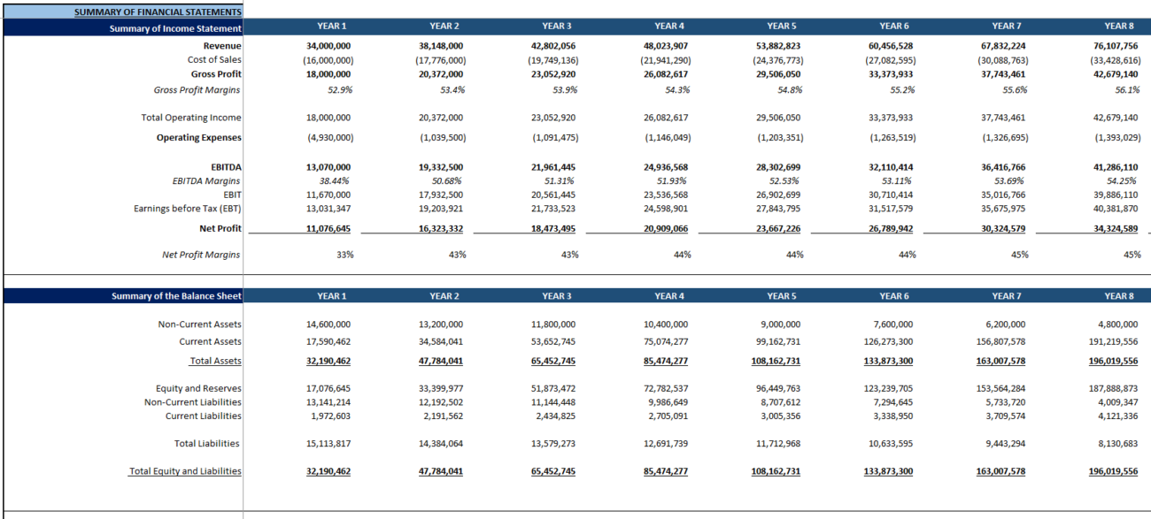 Lithium Financial Model Template