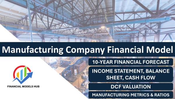 Manufacturing Company Financial Model (10 Year Financial Forecast)