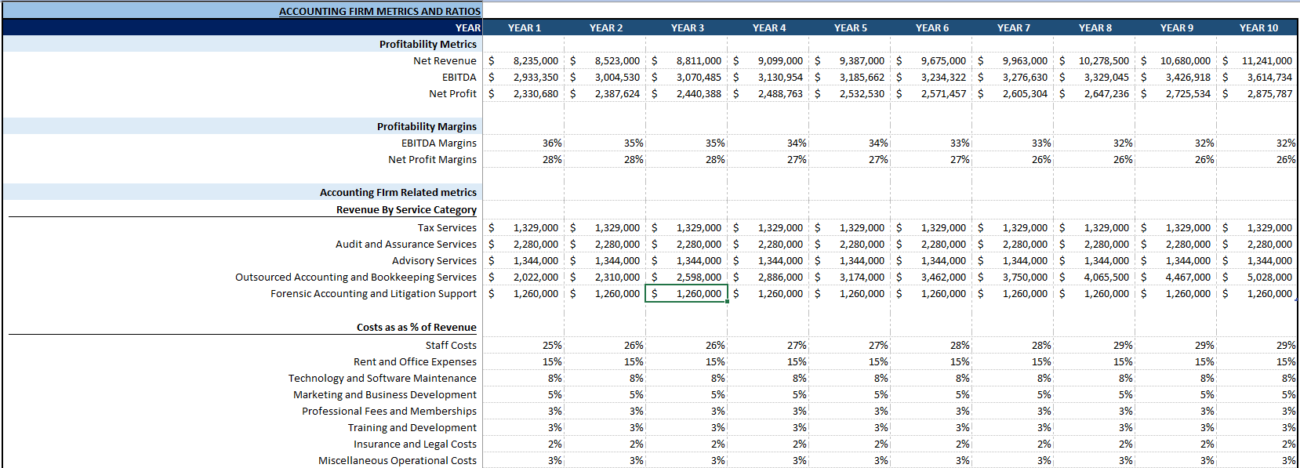 Accounting Firm Financial Model