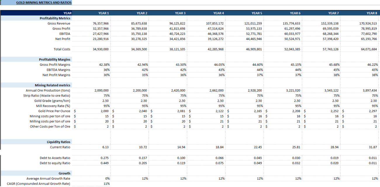 Gold Mining Financial Model