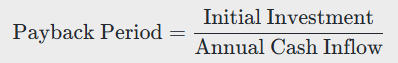 Payback Period Formula