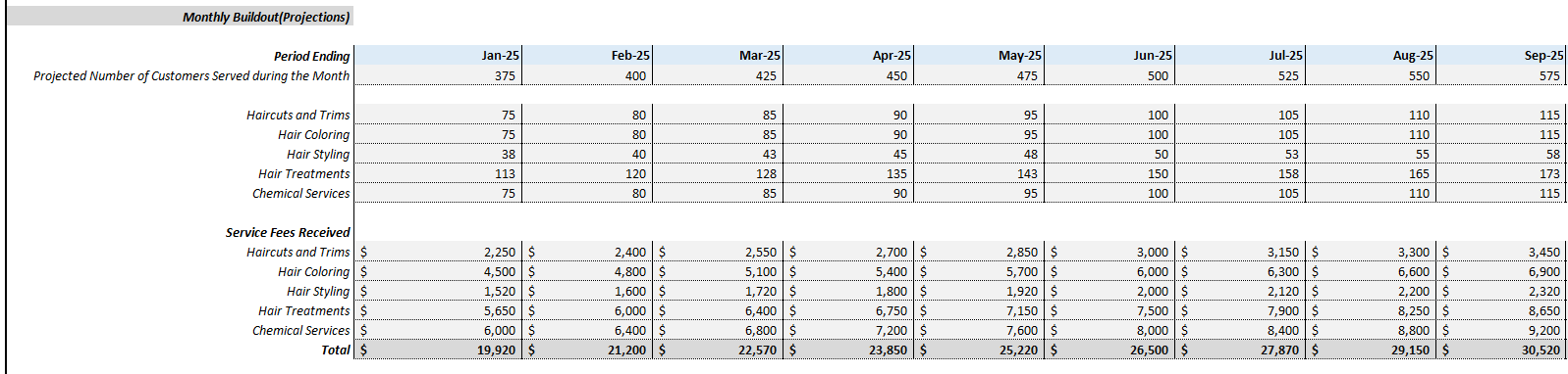 hair salon financial 